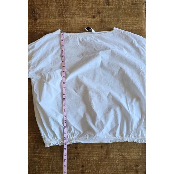 Cedric Charlier classic white 100% cotton top with drawstring women's size 4 - Picture 4 of 8